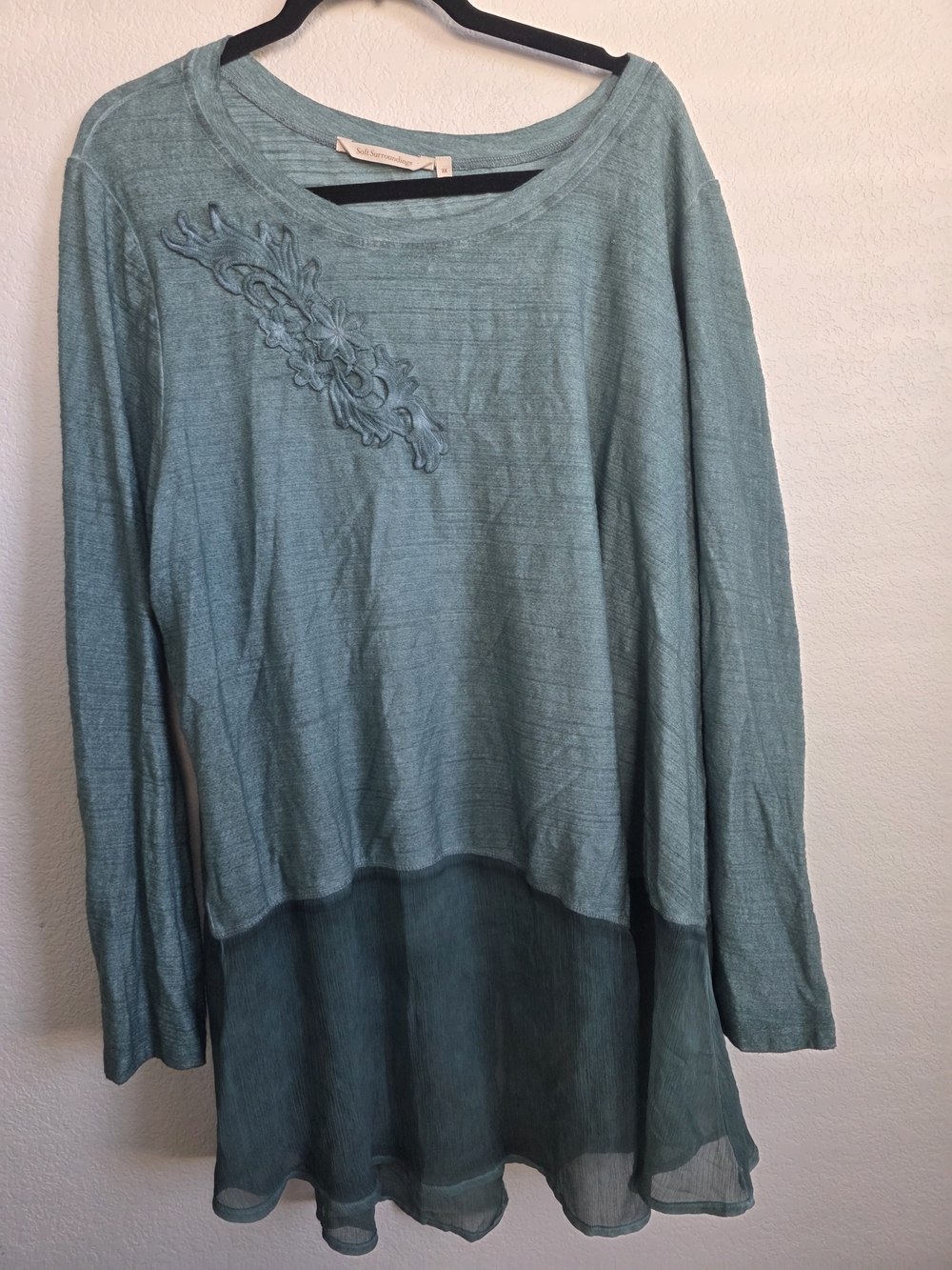 Soft Surroundings Flowy Drapey Lagenlook Tunic Plus Size Sz2x